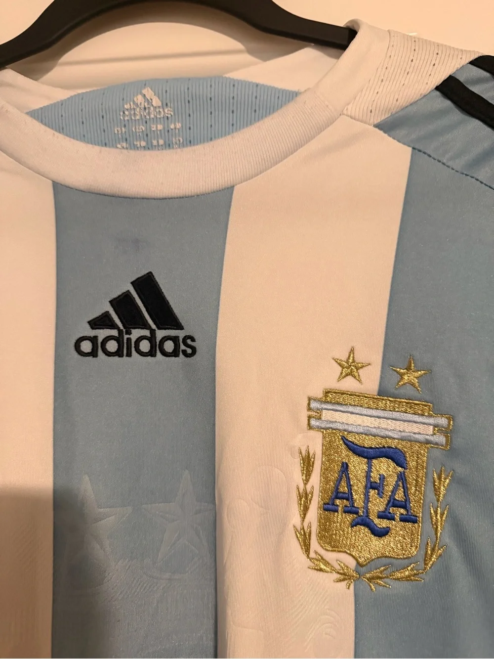 2005/2007 Adidas Argentina Home Soccer Jersey Lionel Messi #19 Men Sz M